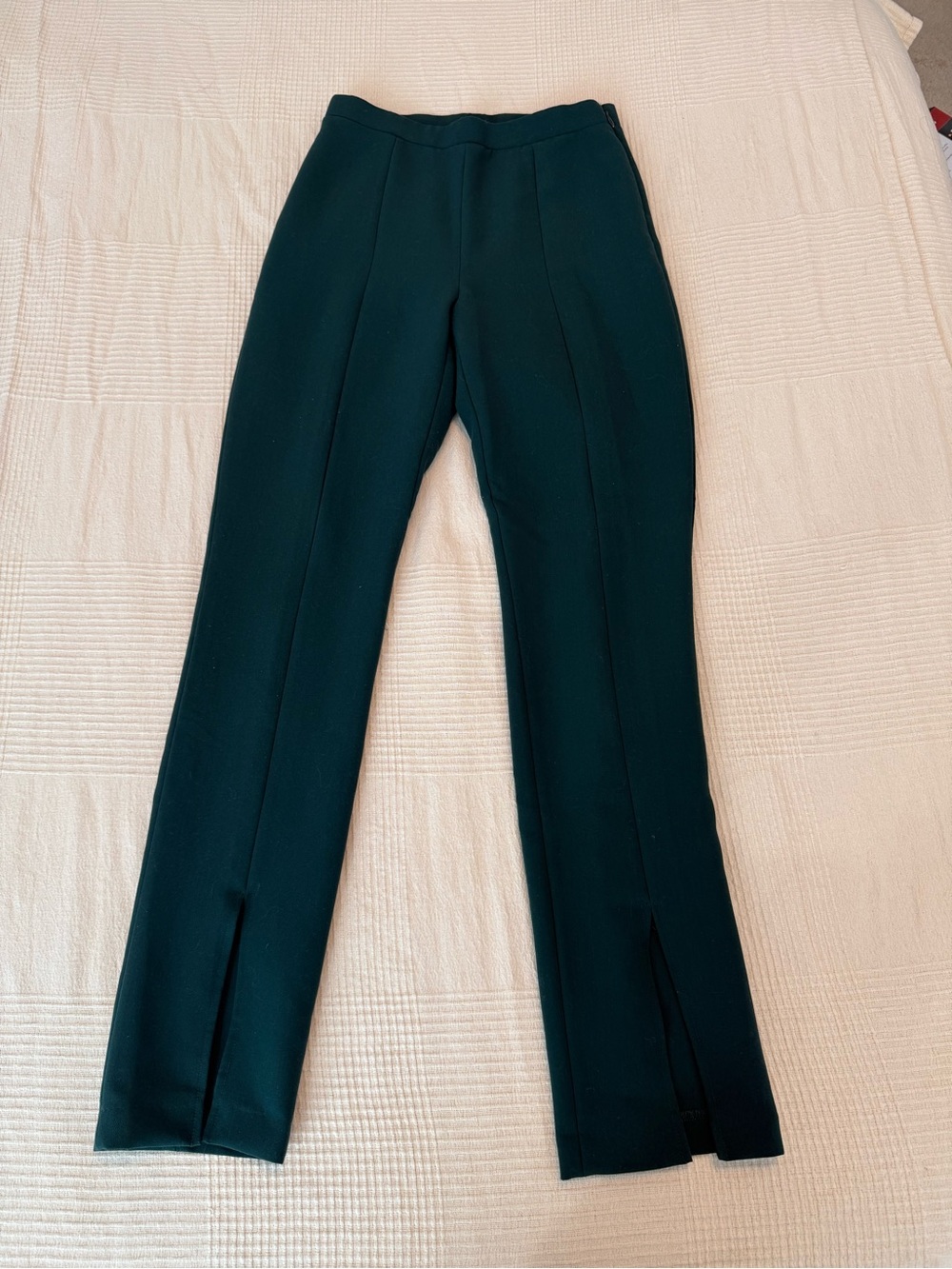 1.State Women’s Dark Green Tailored Split-Hem Pants